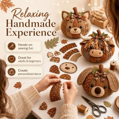 DIY Animal Pumpkin Sewing Kit, 12 Woodland Crafts for Adults (Black Cat) - Image 6