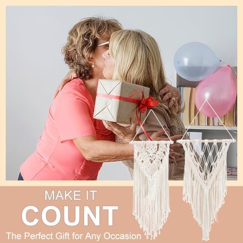 IFNUNLY 8 Set DIY Macrame Kit for Beginners Star Macrame Dream Catcher Handmade Macrame Plant Hanger Kit for Adults Wall Hanging Tapestry with Instruction Birthday Decor - Image 7
