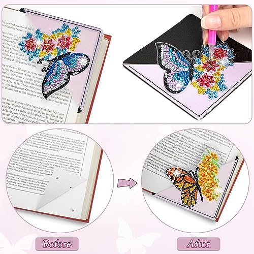 WIVICO 8Pcs Diamond Painting Bookmarks, Diamond Pearl Art Kits for Adults - Image 4