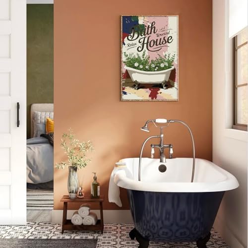 Framed Paint by Numbers Kit for Adults Beginner & Kids Ages 10-13, Bathroom Decor Paint by Numbers with frame, without Easel, DIY Acrylic Number Painting for Adults for Home Decor Gift 8 x 12 Inch - Image 3