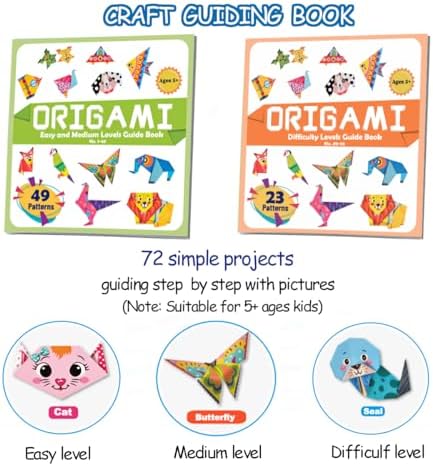 hapray Origami Kit for Kids 5-12, 152 Origami Paper Kit with Origami Book - Image 4