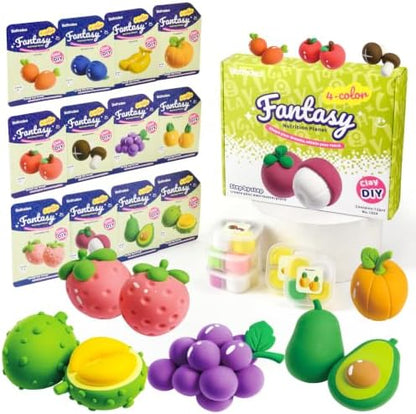 Both idea Air Dry Clay Kit with 12 Fruit Projects – Modeling Clay with Sculpting Tools, Step-by-Step Guide, DIY Arts and Crafts Set for Boys and Girls, Classroom Birthday Party Activity Family by Bothidea