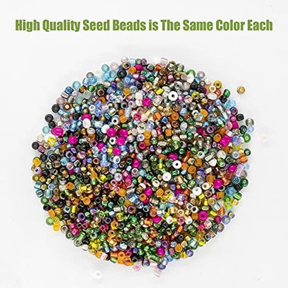 Ybxjges 24000Pcs 2mm Glass Seed Beads Kit, with 28 Colors Small Beads Kit for Girls,Women and Adults,Bracelets, Necklaces,Earring,Jewelry Making Supplies - Image 4