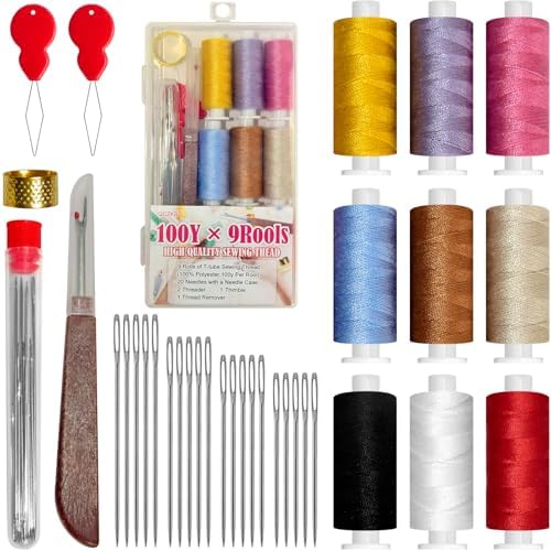 40PCS Sewing Kit, Stainless Steel Sewing Needles, Steels Needles for Hand Sewing, Portable DIY Handcraft Set, Suitable for Handicraft Enthusiasts by QCZKB