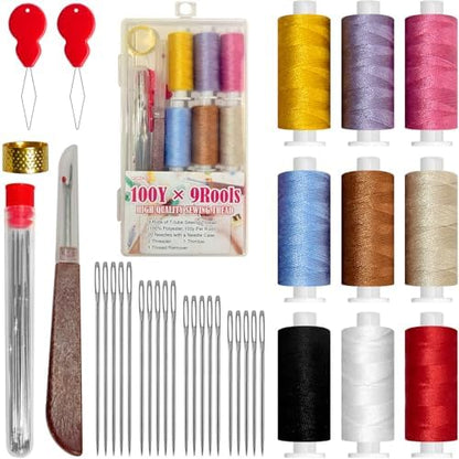 40PCS Sewing Kit, Stainless Steel Sewing Needles, Steels Needles for Hand Sewing, Portable DIY Handcraft Set, Suitable for Handicraft Enthusiasts by QCZKB