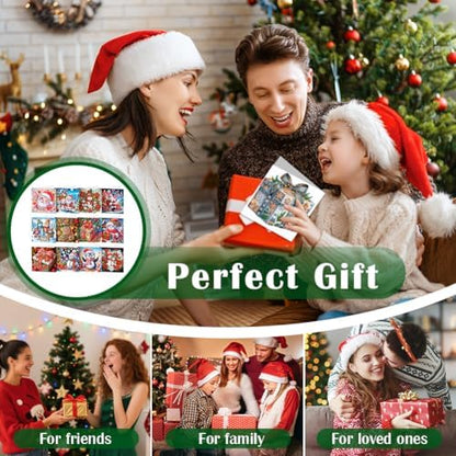 12 Pcs Diamond Art Greeting Cards with Envelopes Merry Christmas Snowman Xmas Theme Diamond Painting Greeting Cards DIY Diamond Art Crafts for Adults Teens (Colorful-2) - Image 6