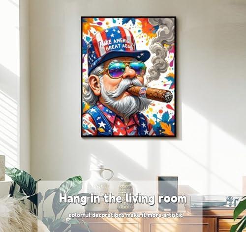 ACANDYL Gnome DIY Paint by Numbers Kit for Adults Paint by Numbers Beginner Canvas Painting by Number Make American Great Again DIY Acrylic Oil Painting on Canvas Arts Craft Decoration 16x20 Inch - Image 4