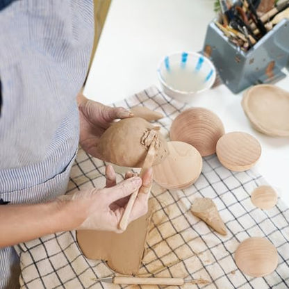 ZENFUN 8 Pcs 8 Sizes Half Round Pottery Tools Set, Wooden Ceramic Top Tool Clay Tools for Making Pottery Bowls and Plates, Wooden Split Balls Half-Round for DIY Crafts - Image 7