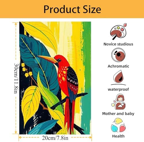 Mowana Paint by Numbers Kit for Adults Beginner – Boho Bird Framed Paint by Numbers for Adults with Easel – Easy DIY Acrylic Oil Painting Kit Canvas Wall Art Decor 8x12inch - Image 5