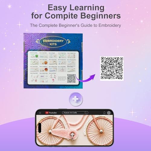 Huacan Embroidery Kit for Beginners with Tutorial Video & Gift Box - Image 4