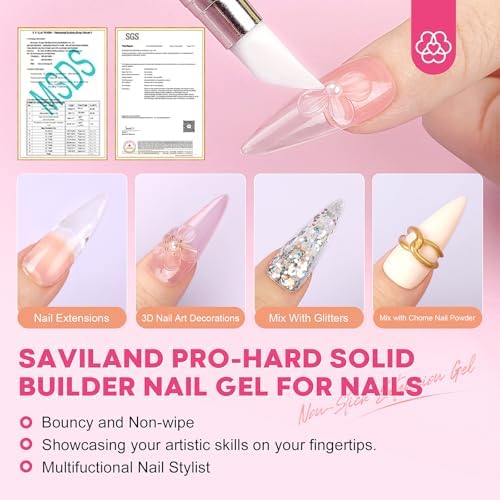 SAVILAND Solid Builder Nail Gel with U V Lamp for 3D Carving & Extension - Image 2