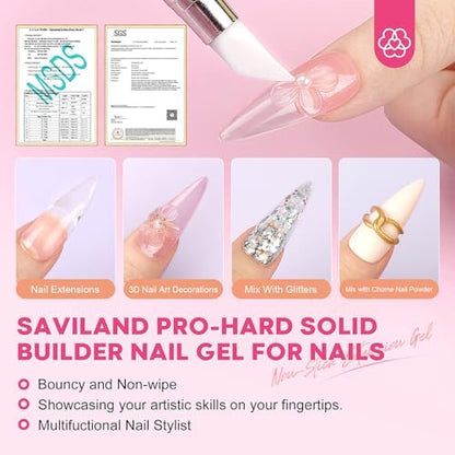 SAVILAND Solid Builder Nail Gel with U V Lamp for 3D Carving & Extension - Image 2