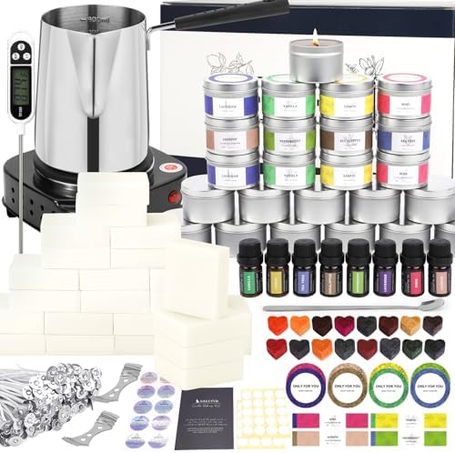 SAEUYVBCandle Making Kit,Candle Making Kit with Wax Melter, Complete Candle Making Kit for Adults Beginners, Candle Making Supplies, DIY Arts & Crafts Kits Perfect as Home Decorations by SAEUYVB