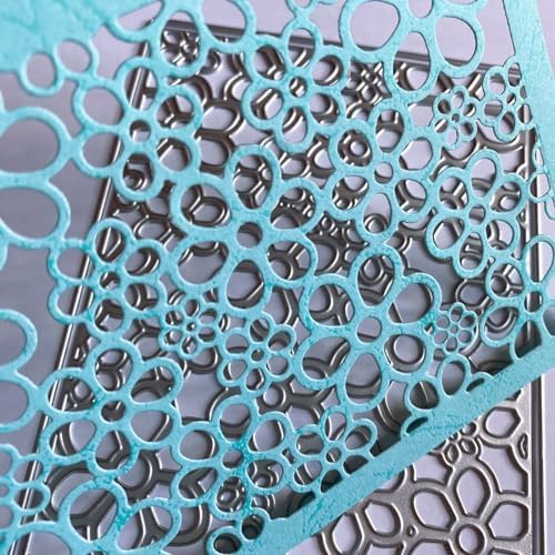 3D Frame Cutting Dies Background Dies Cut Grid Flowers Metal Stencils for Card Making Album Arts DIY Craft Embossing Template Scrapbooking Album Decor (Covered with Flowers-14x10.9cm) - Image 4