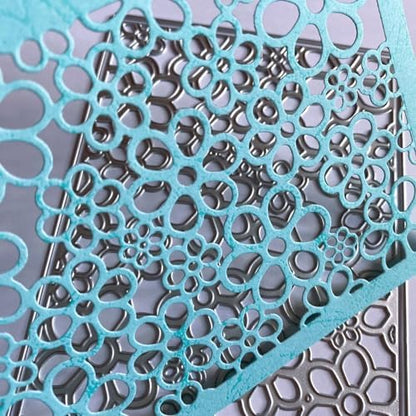3D Frame Cutting Dies Background Dies Cut Grid Flowers Metal Stencils for Card Making Album Arts DIY Craft Embossing Template Scrapbooking Album Decor (Covered with Flowers-14x10.9cm) - Image 4