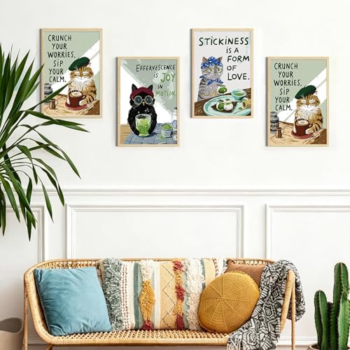 4 Pack Framed Paint by Numbers Kit for Adults Beginner with Wooden Easel, Funny Cat Easy Paint by Numbers with Frame, DIY Cute Animal Number Painting for Adults Canvas for Home Decor Gift 8x12 Inch - Image 3