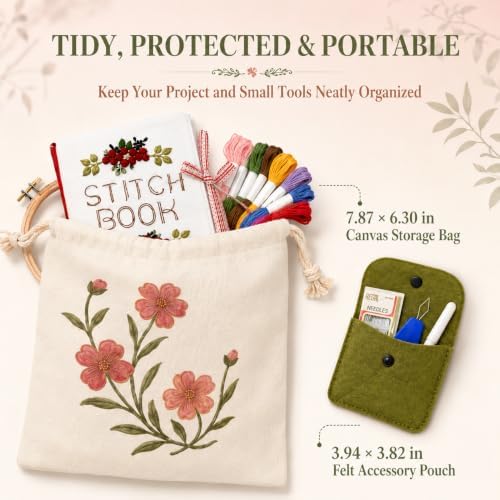 Nyrvexa Embroidery Stitch Book Kit for Beginners,30 Essential Stitches - Image 6
