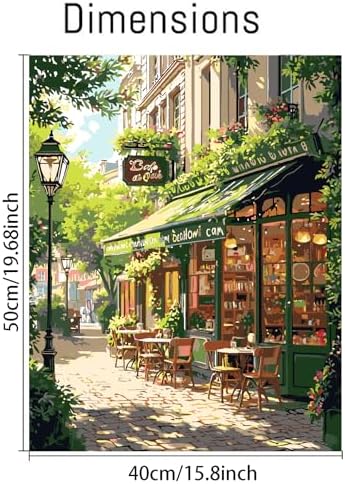 Mrnsiet Paint by Numbers Kit for Adults, Easy Street Cafe Adult Paint by Number Kits on Canvas, Spring Scene DIY Acrylic Oil Number Painting Kits for Home Wall Decor Gift 16x20 Inch - Image 5