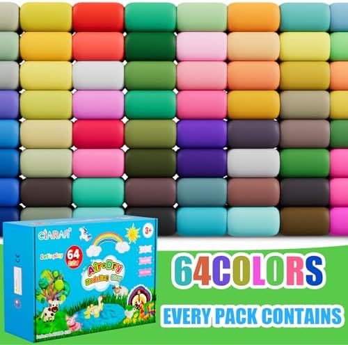 Air Dry Clay Kit for Kids – 64 Colors 15g Each, Non-Toxic Modeling Clay Set - Image 2
