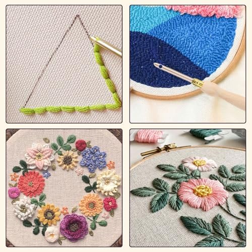 AUGSUN 13 Pcs Punch Needle Kit Embroidery Tool Set for Beginners Adults - Image 5