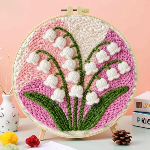 ZuoAnLF Punch Needle Kit for Beginners and Adults, DIY Easy Lily of the Valley Punch Needle Set, Includes Pattern, Tools, Yarn, Embroidery Hoop and Instructions, for Creating Punch Needle Artworks - Image 5