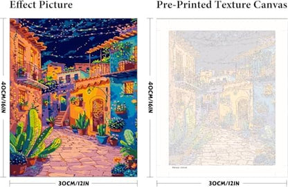 XSJDBYYQ Paint by Numbers Kit for Adults Beginner,Street Oil Painting Kit Adult Paint by Number Kits on Canvas, Paint by Easy Acrylic Painting Home Wall Decor 12x16 Inch - Image 3