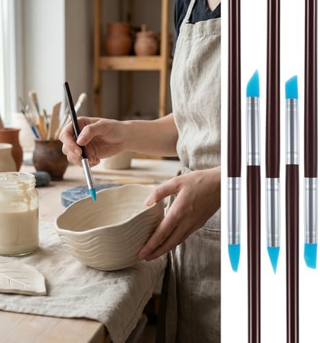 5Pcs Silicone Clay Tools, Silicone Sculpting Tools Flexible & Easy to Clean - Image 5