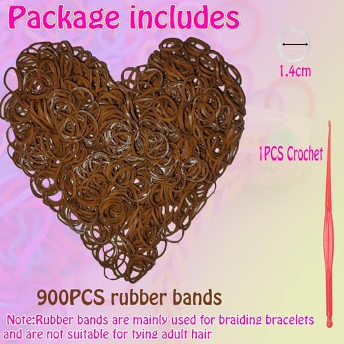Loom Rubber Band Refill, Coffee 900 Pcs. - Image 2