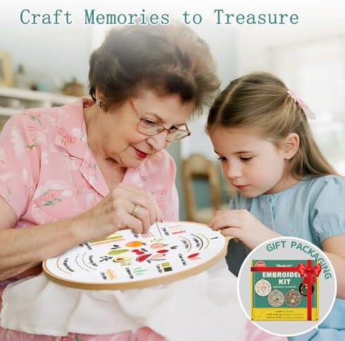 Meyocky Embroidery Kit for Beginners to Learn 31 Basic Stitches with Video - Image 5
