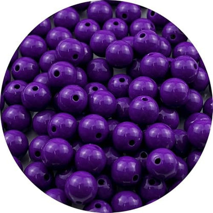 100pcs Acrylic Round Beads for Crafts 12mm Resin Candy Color Spacer Beads with Hole for Jewelry Making Sewing Crafts Decoration Necklaces Bracelets Earrings Supplies(Dark Purple) by Unknown
