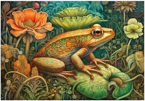 Frog Paint by Numbers Kit for Adults, 16x20 inch by MANDUN