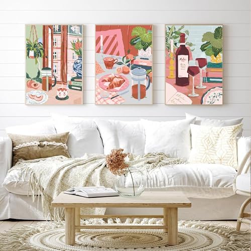 cupmod 6 Packs Paint by Numbers Kit for Adults,Coffee DIY Acrylic Oil Painting Paint by Numbers Kits on Canvas,Adults Paint by Numbers Kits Drawing Paintwork for Home Decor 9.8x13.8inch - Image 4