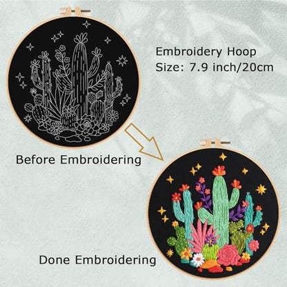 Louise Maelys Cactus Embroidery Kit, Cross Stitch Kit for Beginner Adults - Image 4