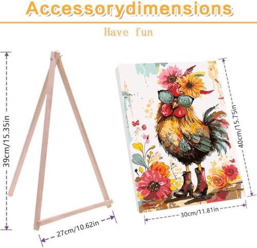 Meothan Framed Paint by Numbers Kits for Adults 12x16in with Wooden Easel - Image 2