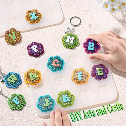 LET'S RESIN Keychain Resin Molds, 27 Cavities Silicone Molds with Hole - Image 3