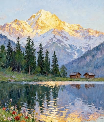 NKVNKV Paint by Numbers Kit for Adults Beginners, Mountain Adult Paint by Numbers on 20" Lx16 W Canvas for Painting Kits for Adults in Colorful Box，for Gift Home Wall Decor Without Frame (Mountain) by NKVNKV