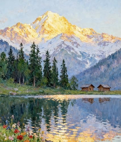 NKVNKV Paint by Numbers Kit for Adults Beginners, Mountain Adult Paint by Numbers on 20" Lx16 W Canvas for Painting Kits for Adults in Colorful Box，for Gift Home Wall Decor Without Frame (Mountain) by NKVNKV
