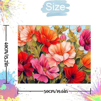 Flower Paint by Numbers Kit for Adults,Poppy Adult Painting by Numbers for Beginner on Canvas,DIY Painting Kits for Home Wall Decor,Gifts (Flower1) - Image 2