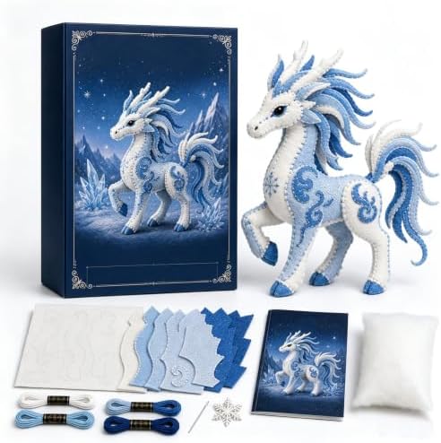 Arctic Winter Guardians DIY Patchwork Kit, Handmade 3D Mythical Plush Sewing Set with Pre-Cut Materials, Felt Animal Sewing Kit for Beginners, an Excellent Choice for Home Décor(Qilin 2) by Unknown