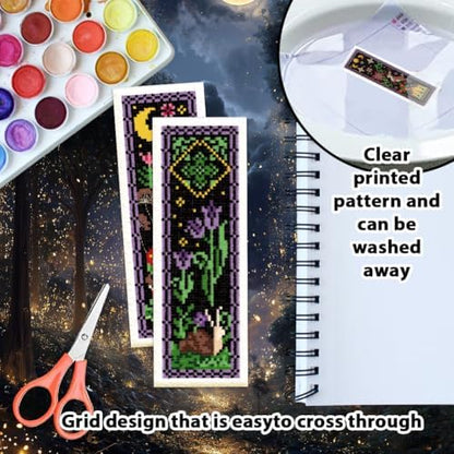 ORIGACH 6 Set Dark Forest Cross Stitch Bookmark Kit for Beginner - Image 3