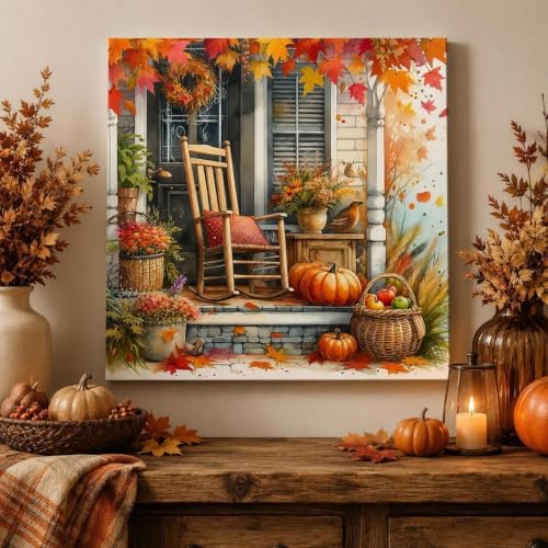 Fall Paint by Numbers Kit for Adults,Landscape Paint by Number With Frame - Image 6