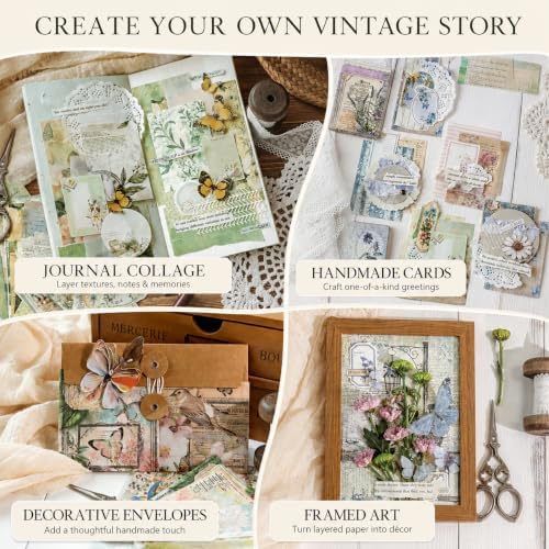 400Pcs Vintage Scrapbook Paper, 4-Theme Journaling Set - Image 4
