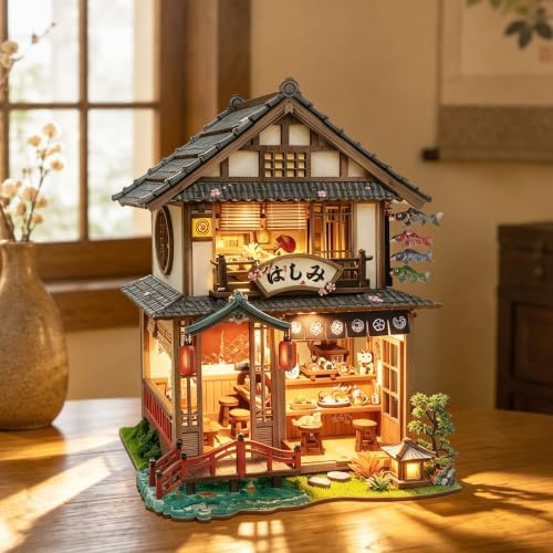 Japanese Book Nook Kit for Adults with Lights, Bridgeside Machiya - Image 5