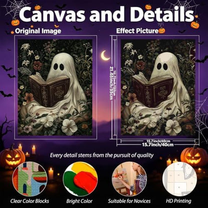 hkejoi Ghost Paint by Numbers Kit for Adults, 16x20 in - Image 4