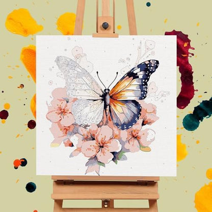 Offito Framed Paint by Numbers Kit for Adults Beginners, Butterfly Flowers - Image 4