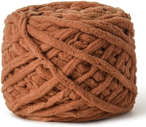 Plush Chenille Chunky Yarn 100g (49.2yd) - Fluffy Velvet Yarn Crochet for Blanket Knitting and Crocheting - Baby Yarns for Crocheting Soft - Amigurumi Yarns (Light Tan) by OMoiut
