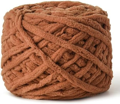 Plush Chenille Chunky Yarn 100g (49.2yd) - Fluffy Velvet Yarn Crochet for Blanket Knitting and Crocheting - Baby Yarns for Crocheting Soft - Amigurumi Yarns (Light Tan) by OMoiut