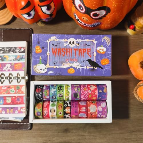 Halloween Washi Tape Set Pumpkin Scrapbook Tape 18 Rolls - Image 7