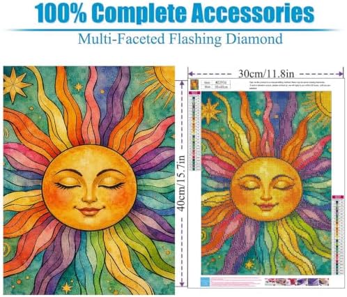Lophomie Diamond Art Kits for Adults, 5D Sun Diamond Painting Kits 12x16 in - Image 5