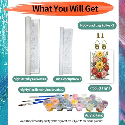 URGDKW Paint by Numbers kit for Adults Botanical Art Style with Vibrant - Image 6